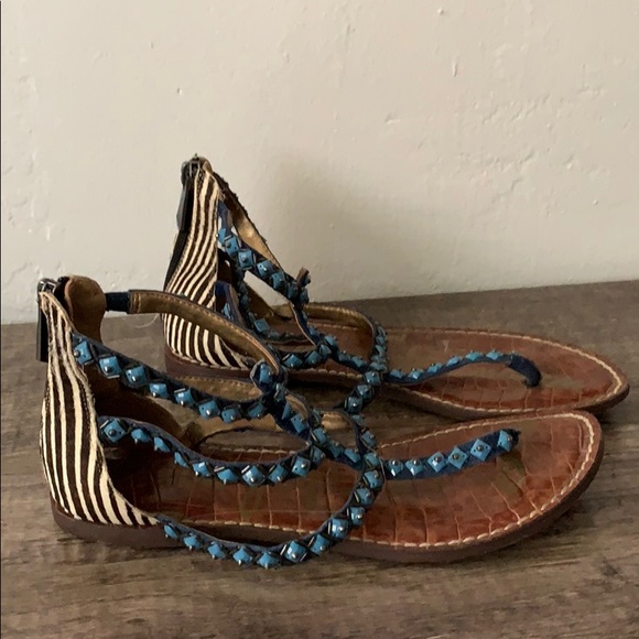 Sam Edelman zipper back blue sandals - Picture 2 of 4